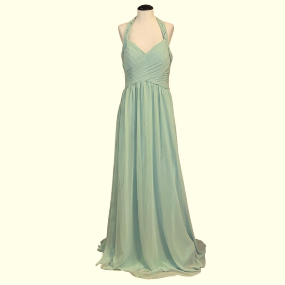 NWT Kennedy Blue bridesmaid dress gown sage size 4 halter wedding formal prom